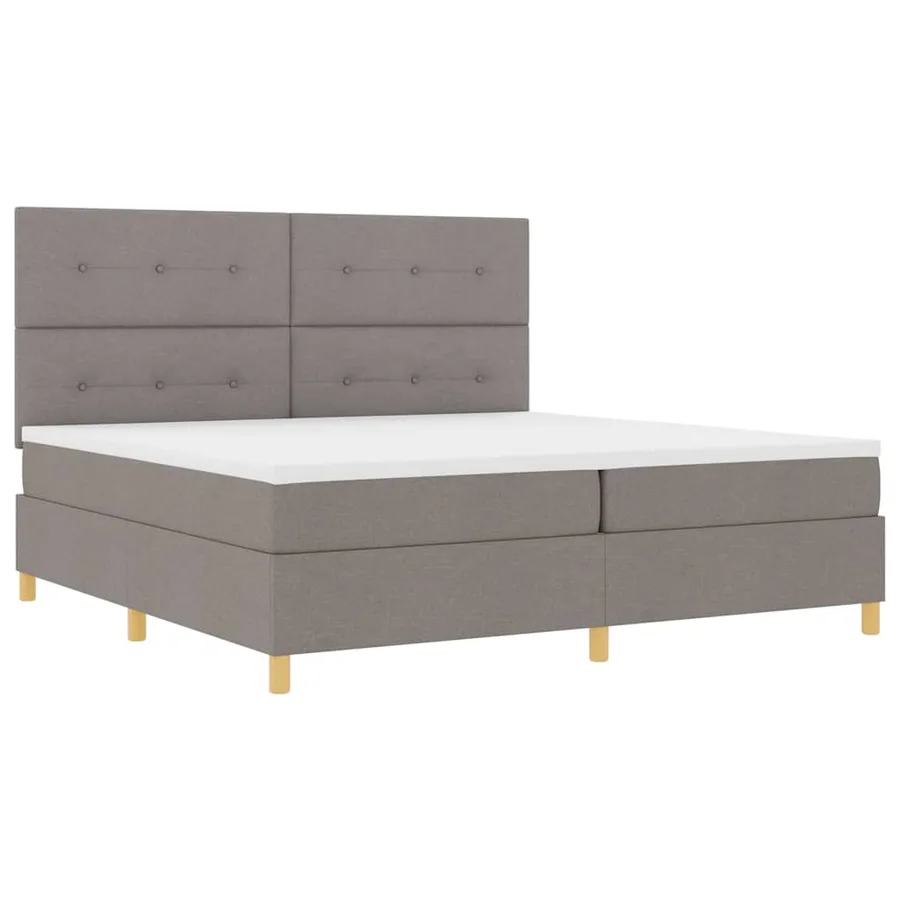 Lit à ressort LED avec tête de lit Taupe 200 x 200 cm tissu - 6