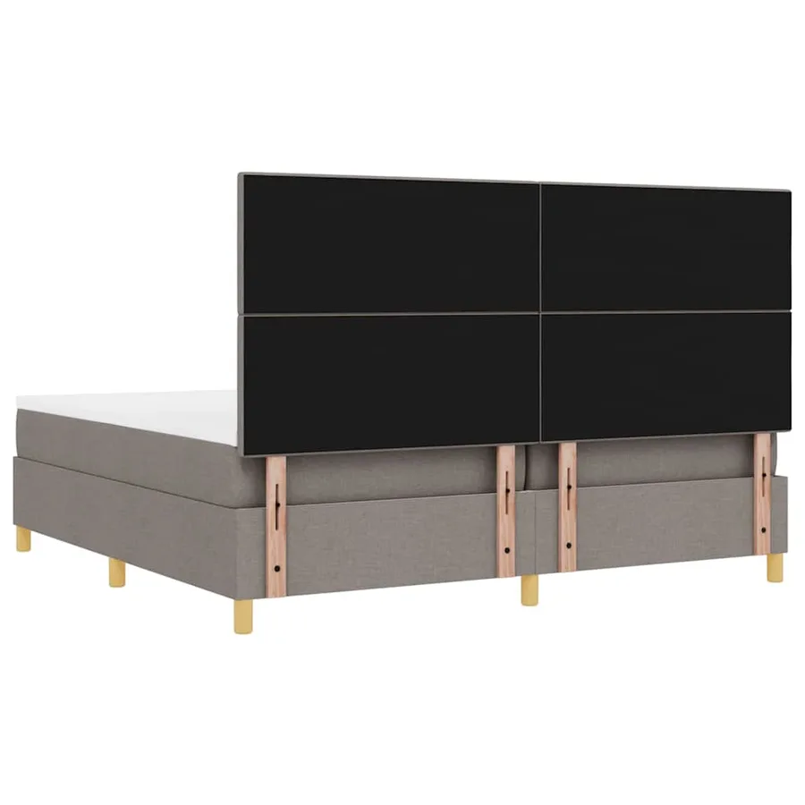 Lit à ressort LED avec tête de lit Taupe 200 x 200 cm tissu - 8