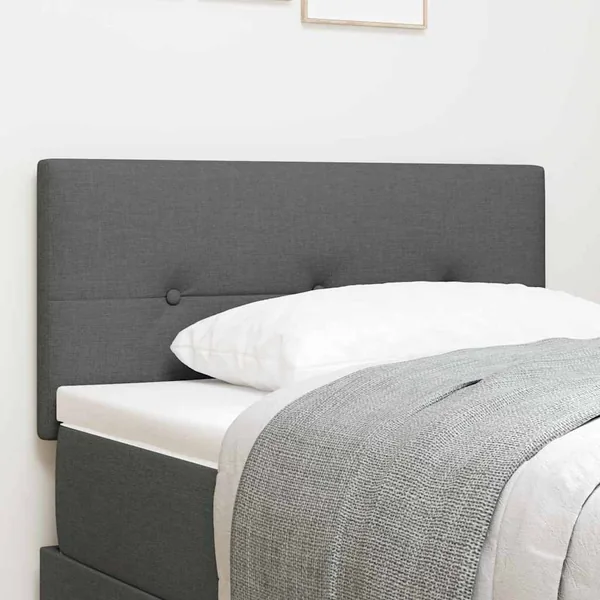Tête de lit LED avec bandes LED Gris foncé 100 cm tissu