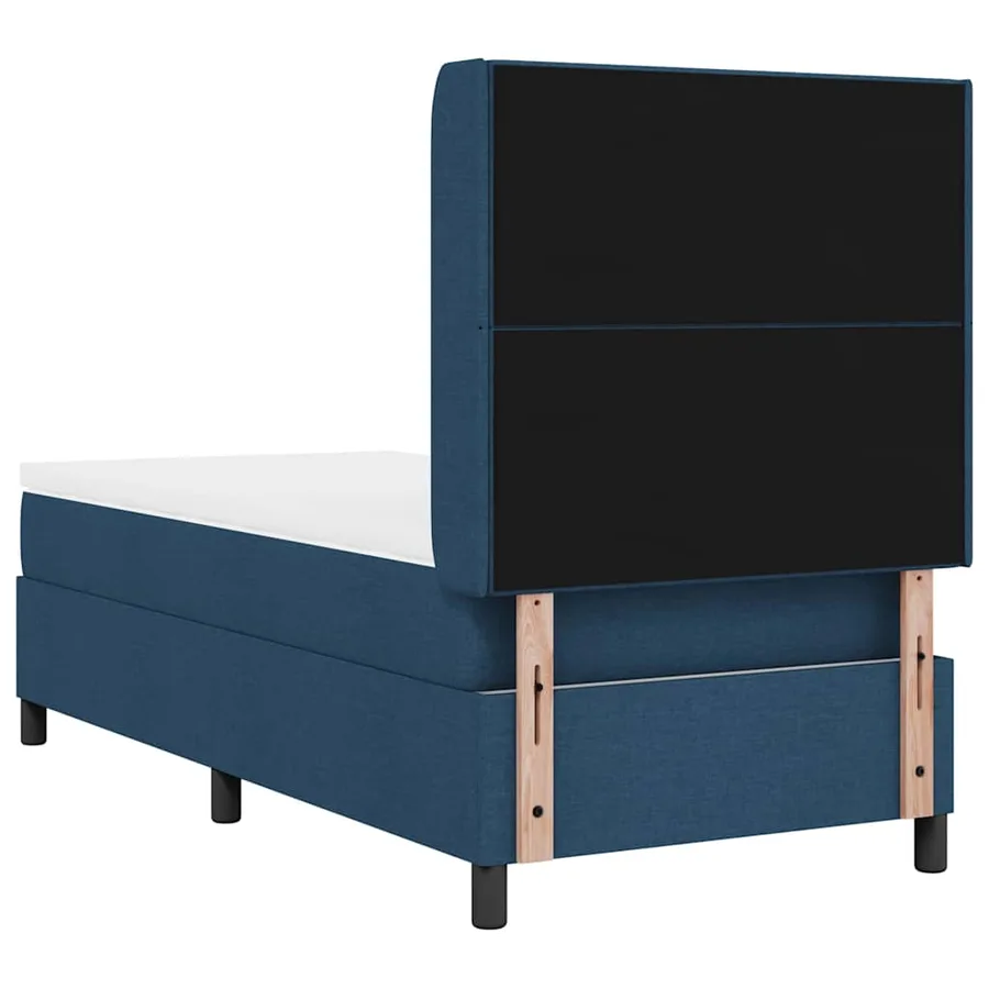 Lit à ressorts avec coussin Bleu 200 x 100 cm tissu - 9