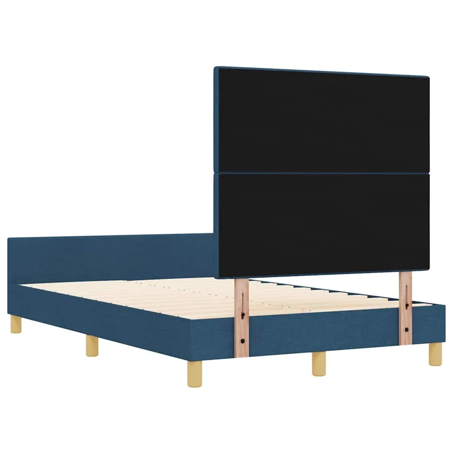 Cadre de lit avec tête de lit Bleu 120 x 200 cm tissu - 9