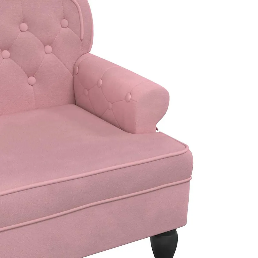 Banc avec dossier rose 119,5x64,5x75 cm velours - 6