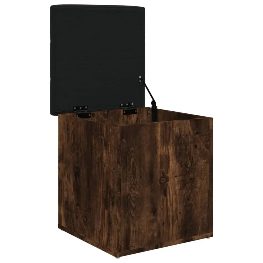 Banc de rangement chêne fumé 42x42x45 cm bois d'ingénierie - 4