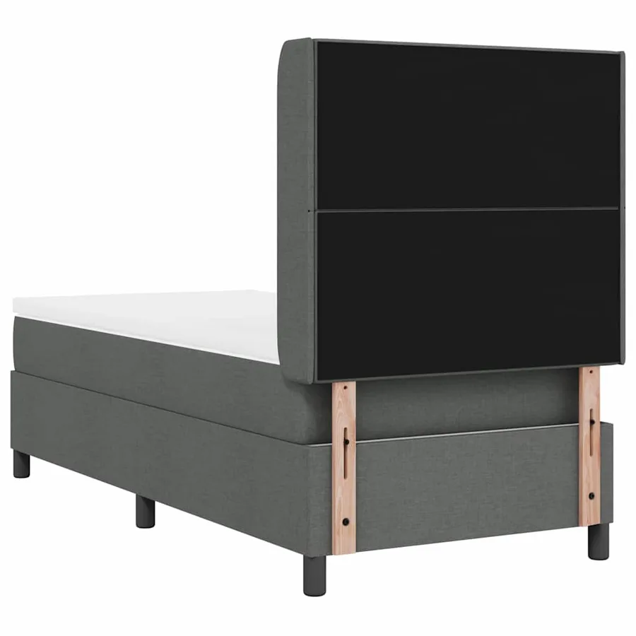 Lit à ressort LED avec tête de lit Gris foncé 80 x 200 cm tissu - 8