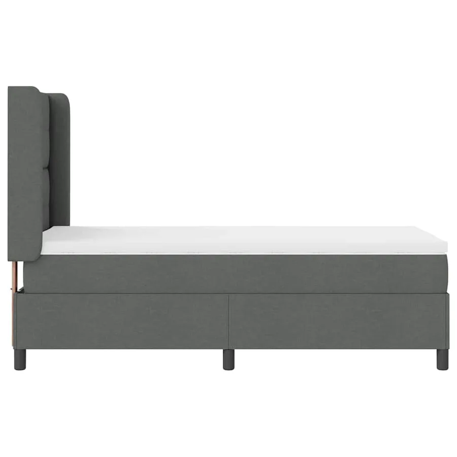 Lit à ressort LED avec tête de lit Gris foncé 80 x 200 cm tissu - 9