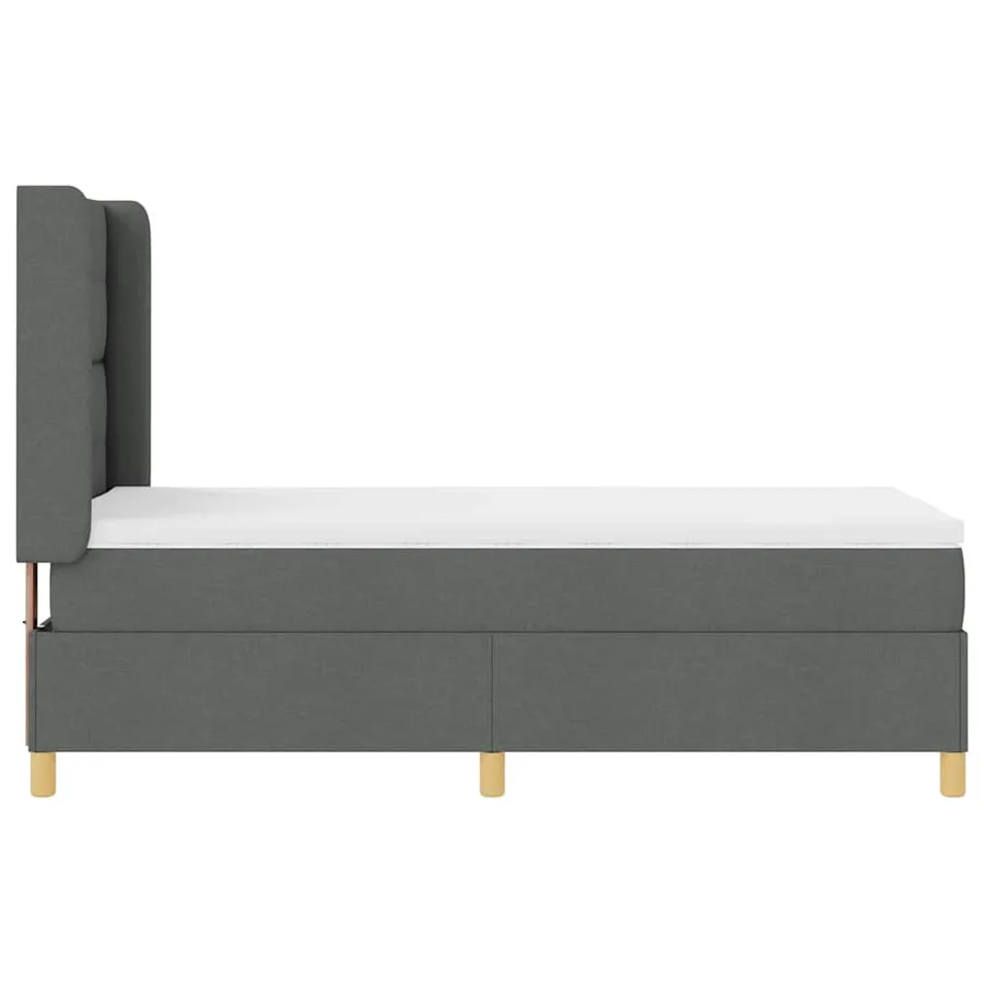 Lit à ressorts avec bandes LED Gris 80 x 200 cm tissu - 9
