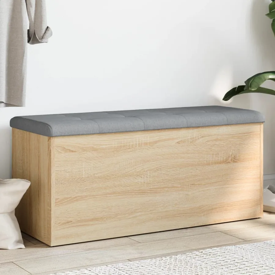 Banc de rangement Chêne Sonoma 102x42x45 cm Bois d'ingénierie