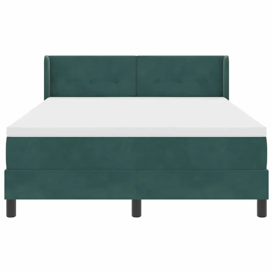 Lit à ressorts avec tête de lit Vert foncé 200 x 160 cm Velours - 7