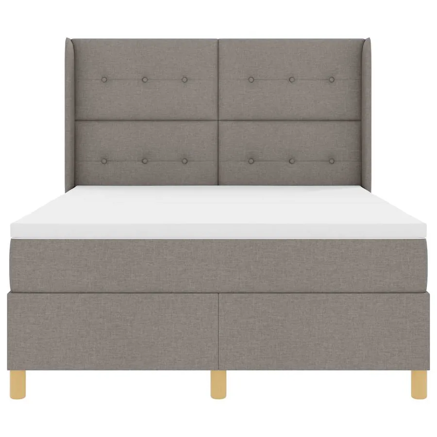 Lit à ressorts avec tête de lit Taupe 140 x 200 cm tissu - 7