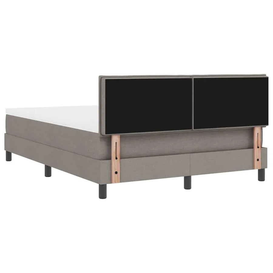 Lit à ressorts avec coussin Taupe 140 x 200 cm tissu - 8