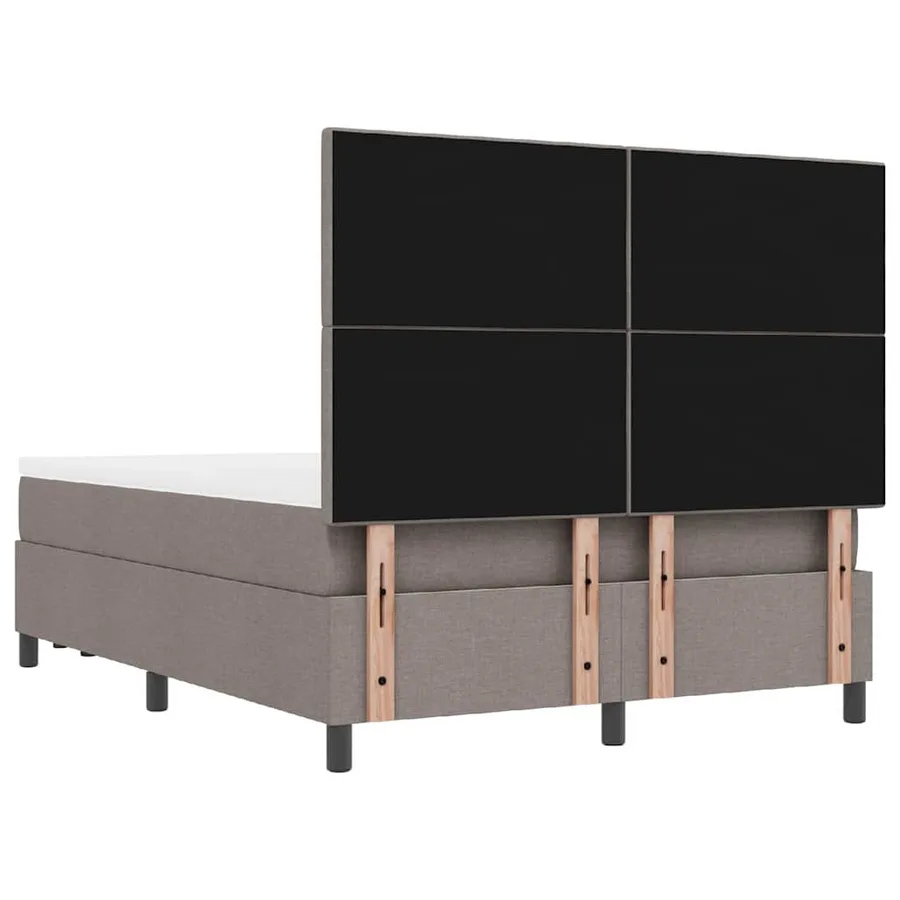 Lit à ressorts avec tête de lit Taupe 140 x 190 cm tissu - 10