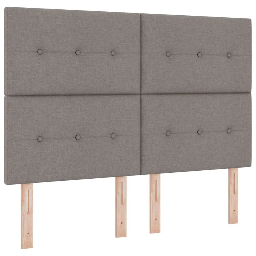 Lit à ressorts avec tête de lit Taupe 140 x 190 cm tissu - 6