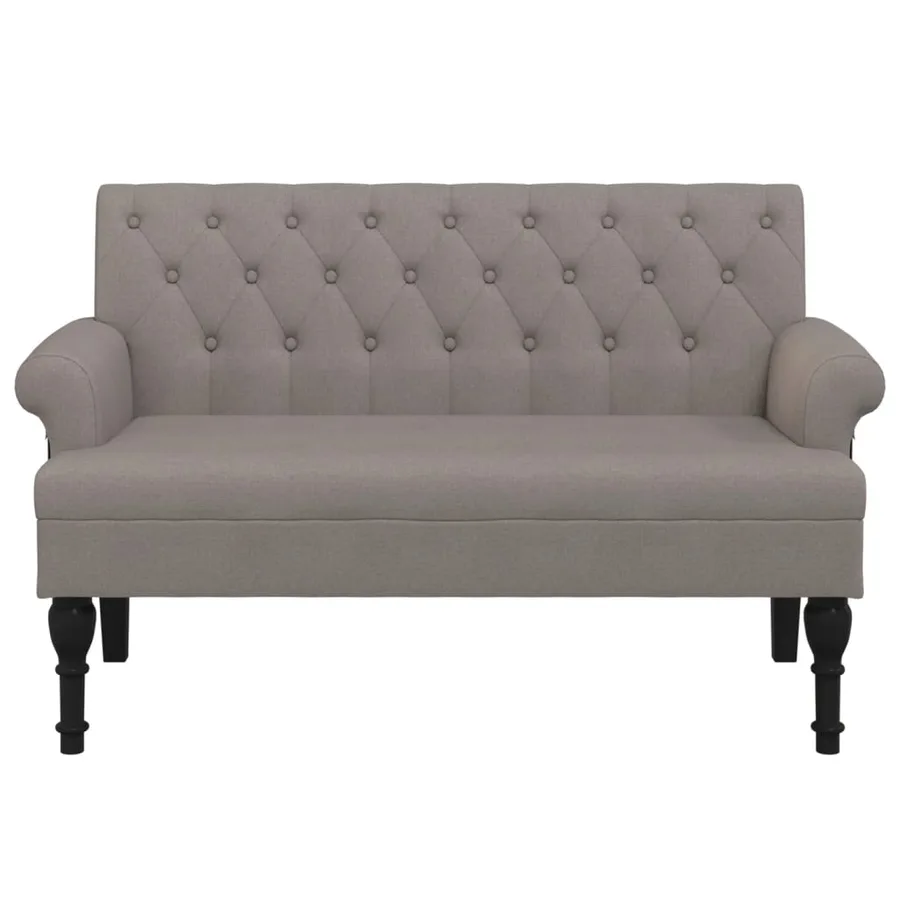 Banc avec dossier taupe 120x62x75,5 cm tissu - 3