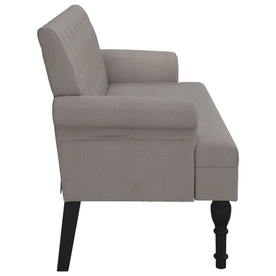 Banc avec dossier taupe 120x62x75,5 cm tissu - 4