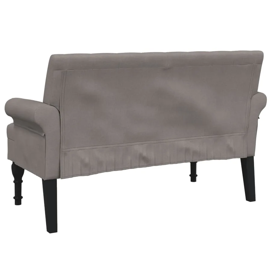 Banc avec dossier taupe 120x62x75,5 cm tissu - 5