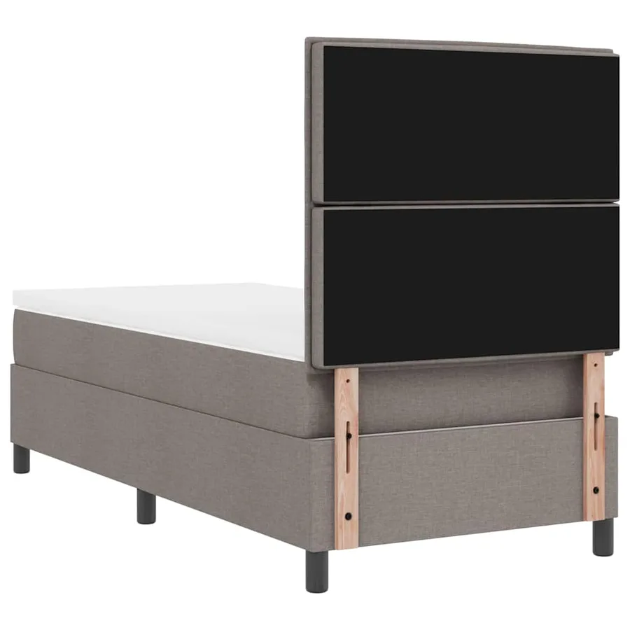 Lit à ressorts avec matelas Taupe 90 x 200 cm tissu - 9