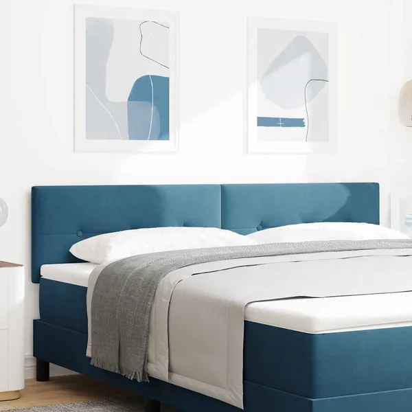 Tête de lit LED avec bandes LED Bleu 180 cm Velours