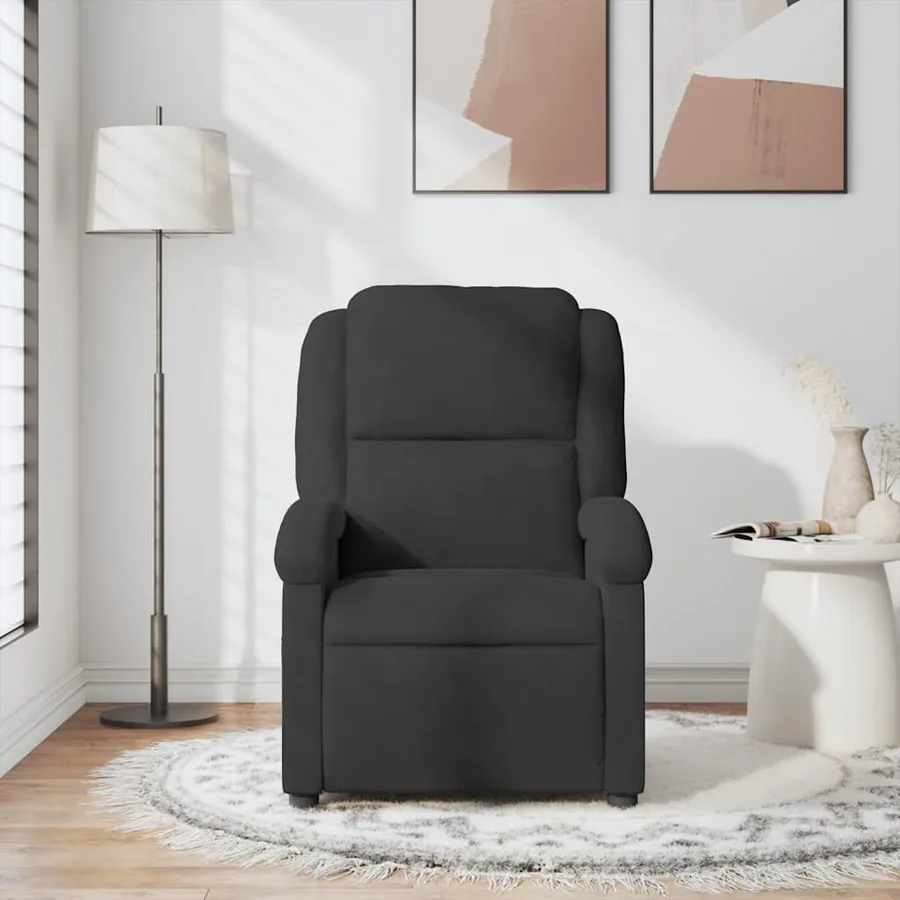 Fauteuil de massage inclinable noir velours - 3
