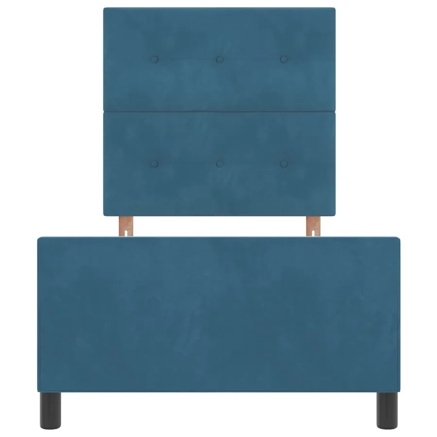 Lit à ressorts avec tête de lit Bleu foncé 90 x 200 cm Velours - 7