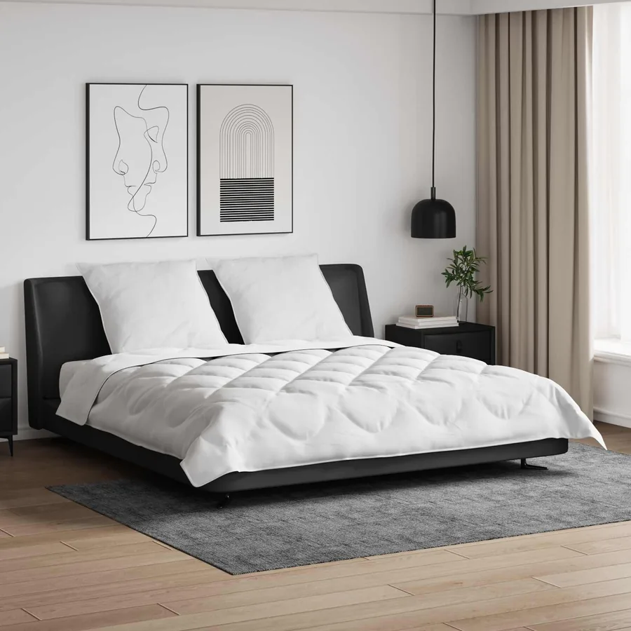 Duvet toutes saisons avec oreiller 3 pcs Blanc Microfibre