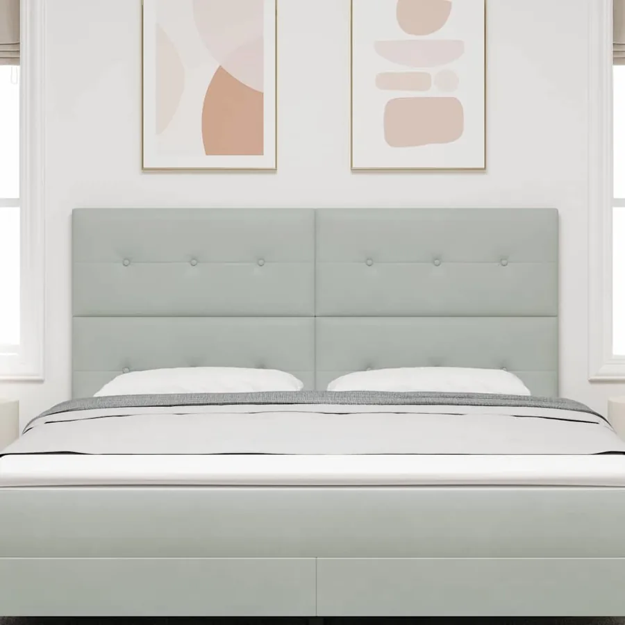 Tête de lit Gris clair 180 cm Velours - 3