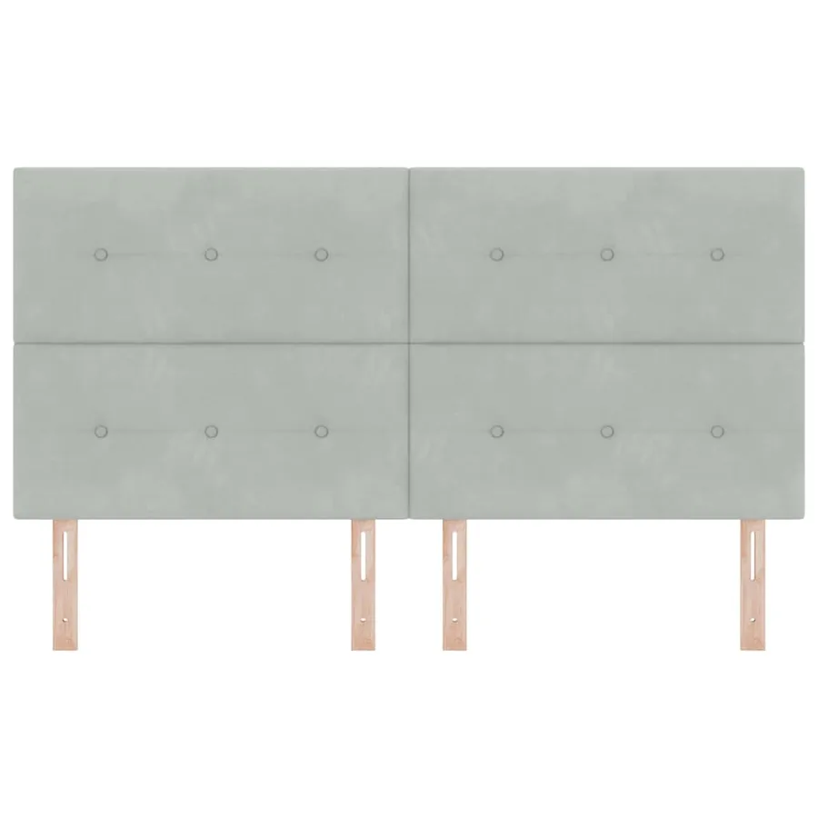Tête de lit Gris clair 180 cm Velours - 4