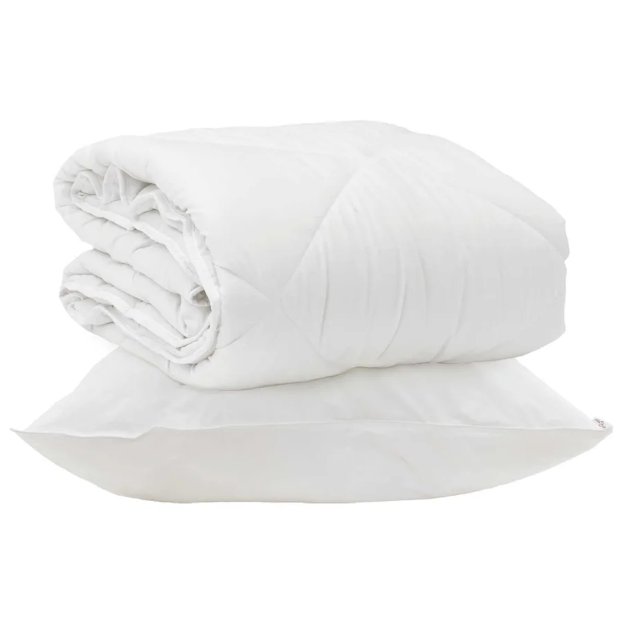 Duvet toutes saisons avec oreiller 2 pcs Blanc Microfibre - 2