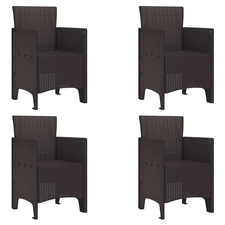 Chaise de jardin 4 pcs Marron 53 x 49 x 85 cm Polypropylène