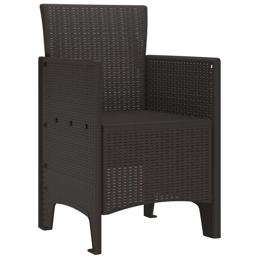 Chaise de jardin 4 pcs Marron 53 x 49 x 85 cm Polypropylène - 2