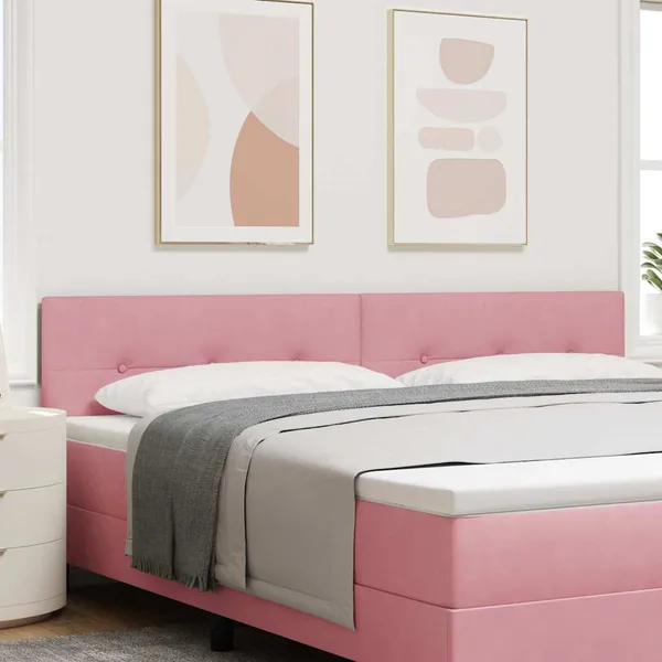 Tête de lit LED avec bandes LED Rose 200 cm Velours