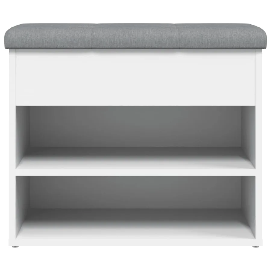 Banc à chaussures Blanc 62x32x50 cm Bois d'ingénierie - 6
