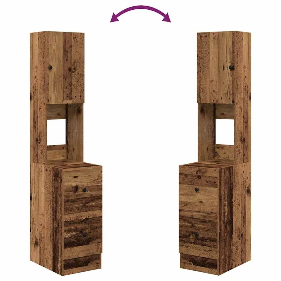 Buffet de cuisine avec tiroir Bois ancien 32 x 50 x 180 cm - 12