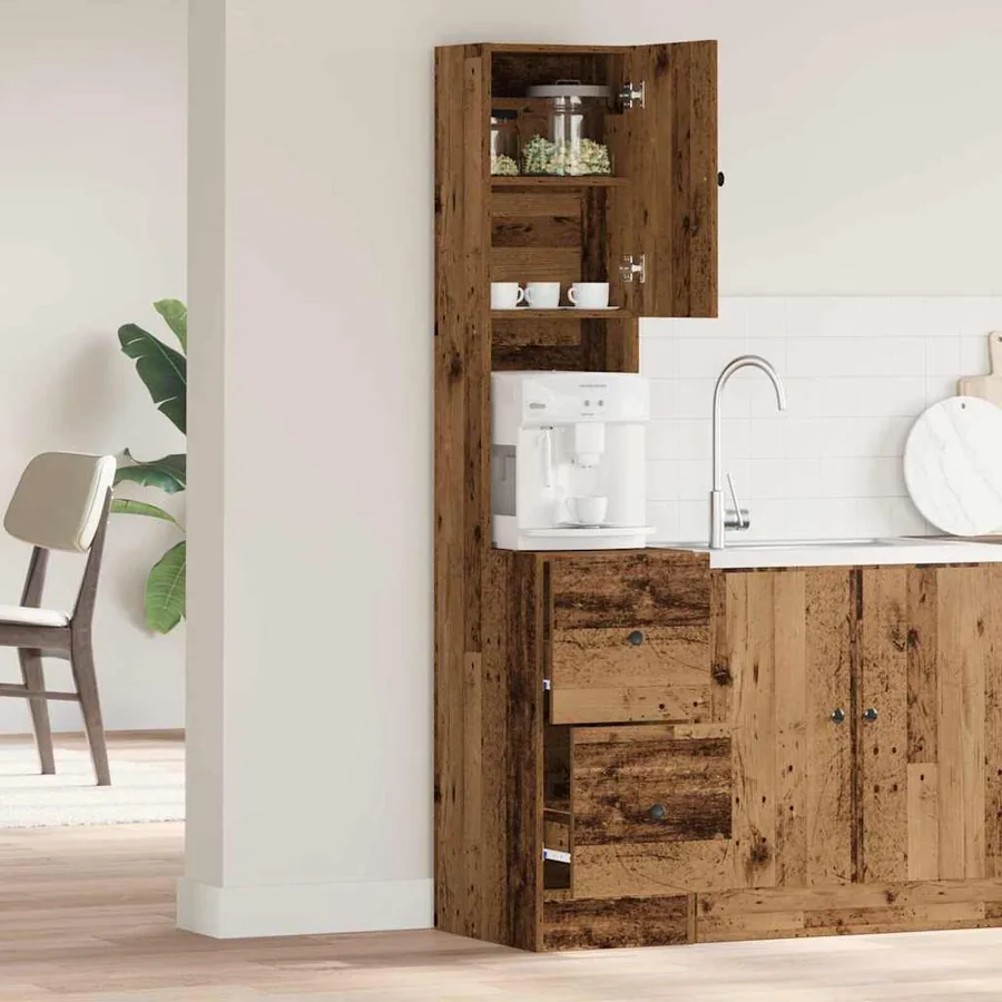 Buffet de cuisine avec tiroir Bois ancien 32 x 50 x 180 cm - 4