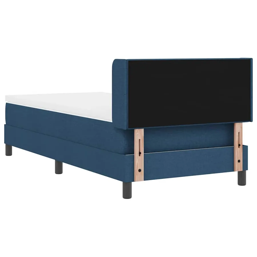 Lit à ressorts avec coussin Bleu 200 x 90 cm tissu - 9