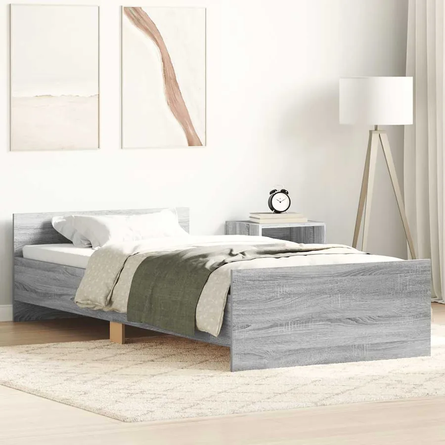 Cadre de lit sans matelas sonoma gris 75x190 cm