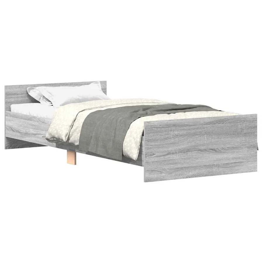 Cadre de lit sans matelas sonoma gris 75x190 cm - 2