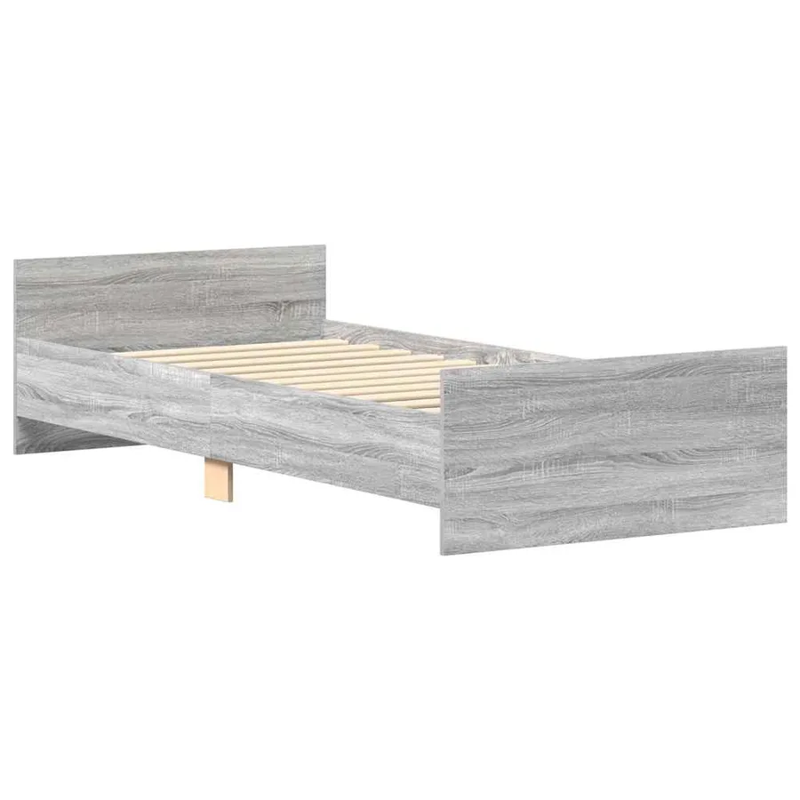 Cadre de lit sans matelas sonoma gris 75x190 cm - 5