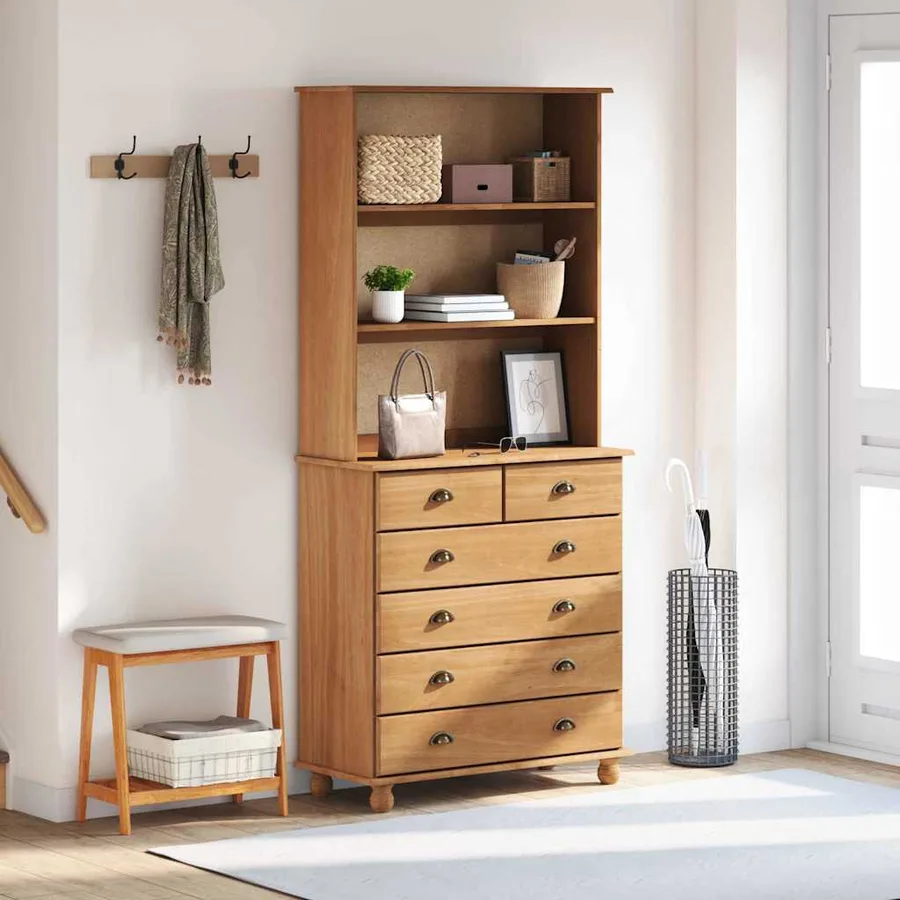 Hutch ASKIM Cire de Miel 91 x 40 x 200,5 cm Bois de pin massif - 4