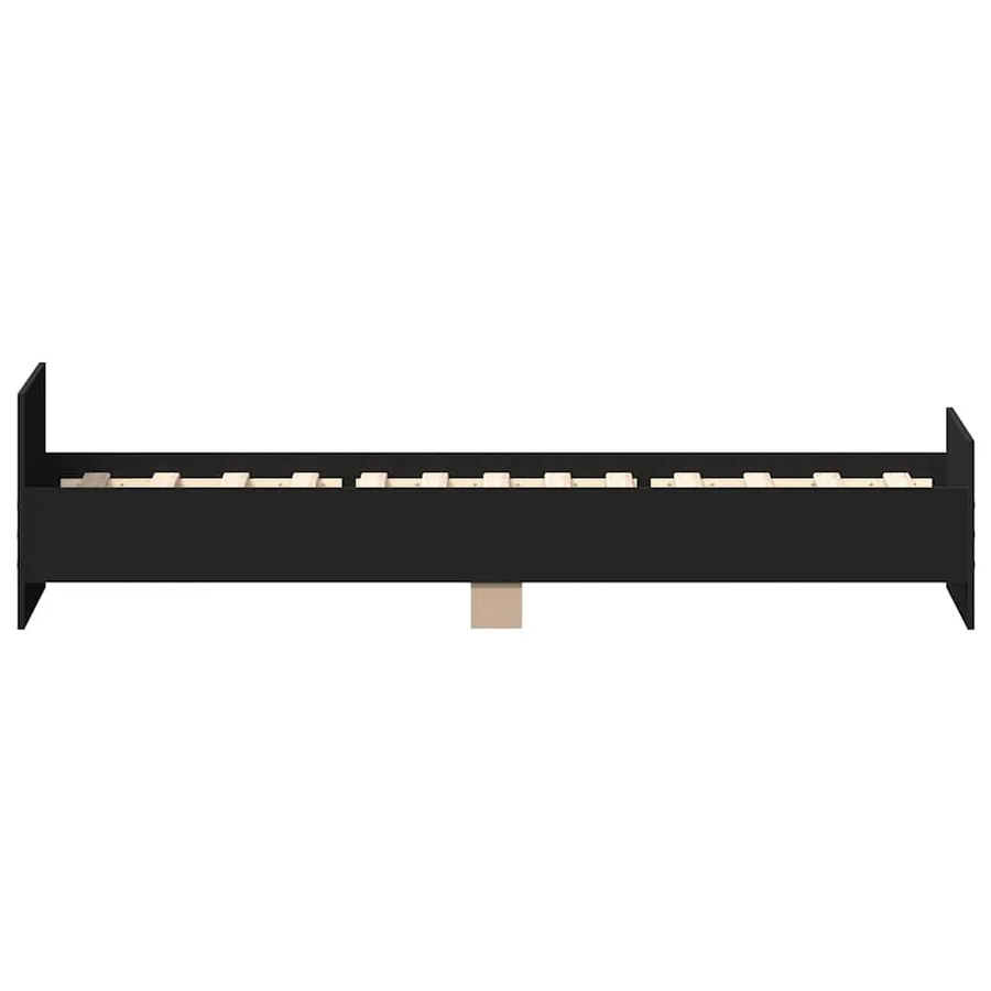 Cadre de lit sans matelas noir 75x190 cm bois ingénierie - 6