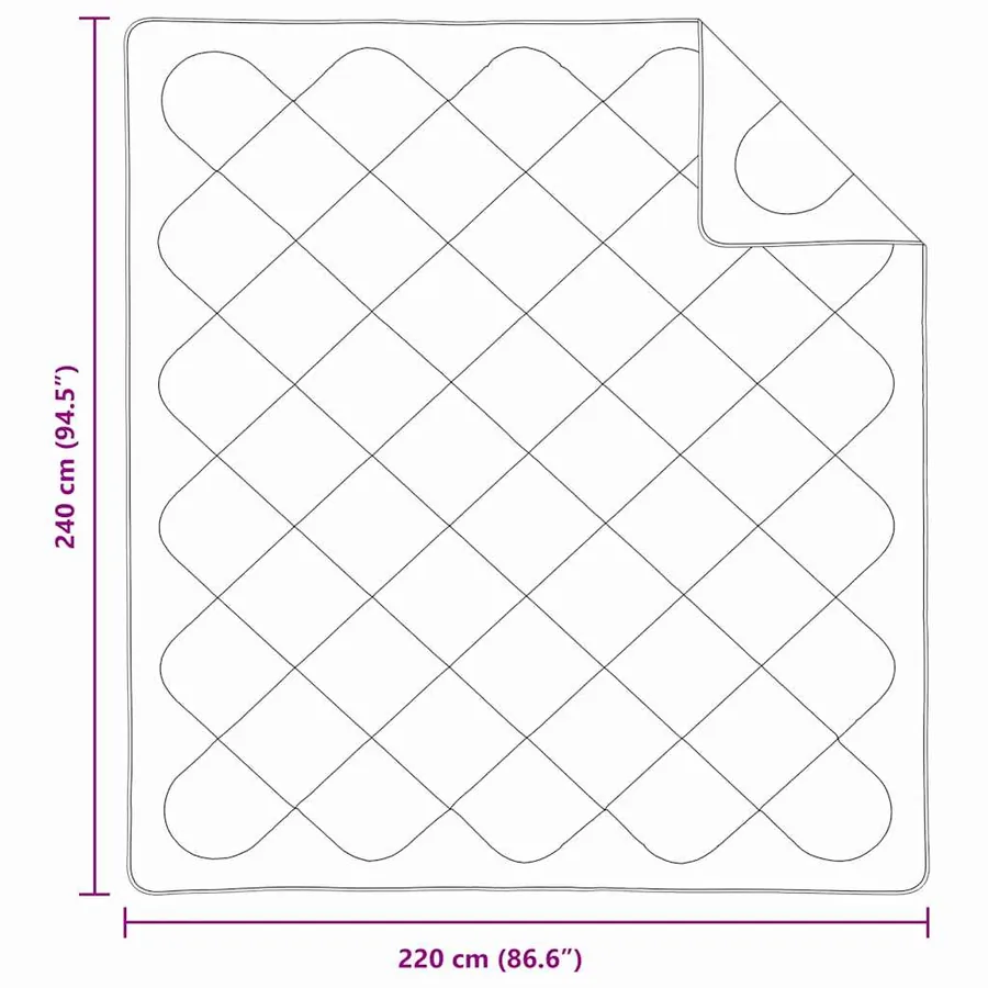 Couette Blanc 240 x 220 x 4 cm Polyester - 8