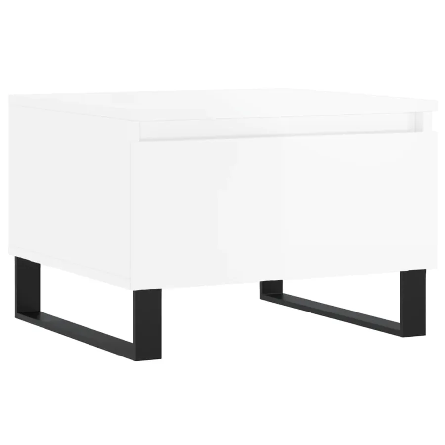 Tables basses 2 pcs blanc brillant 50x46x35cm bois d'ingénierie - 5