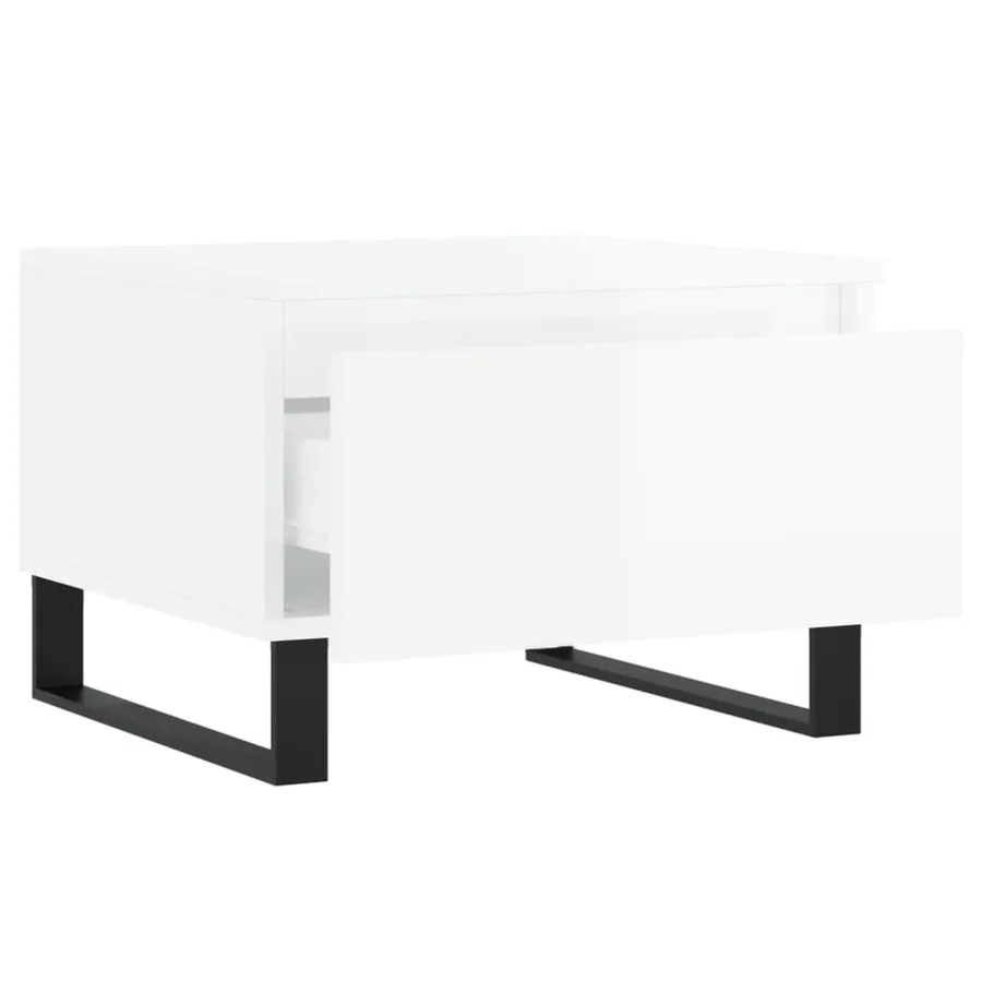 Tables basses 2 pcs blanc brillant 50x46x35cm bois d'ingénierie - 7