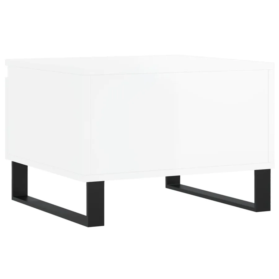 Tables basses 2 pcs blanc brillant 50x46x35cm bois d'ingénierie - 9