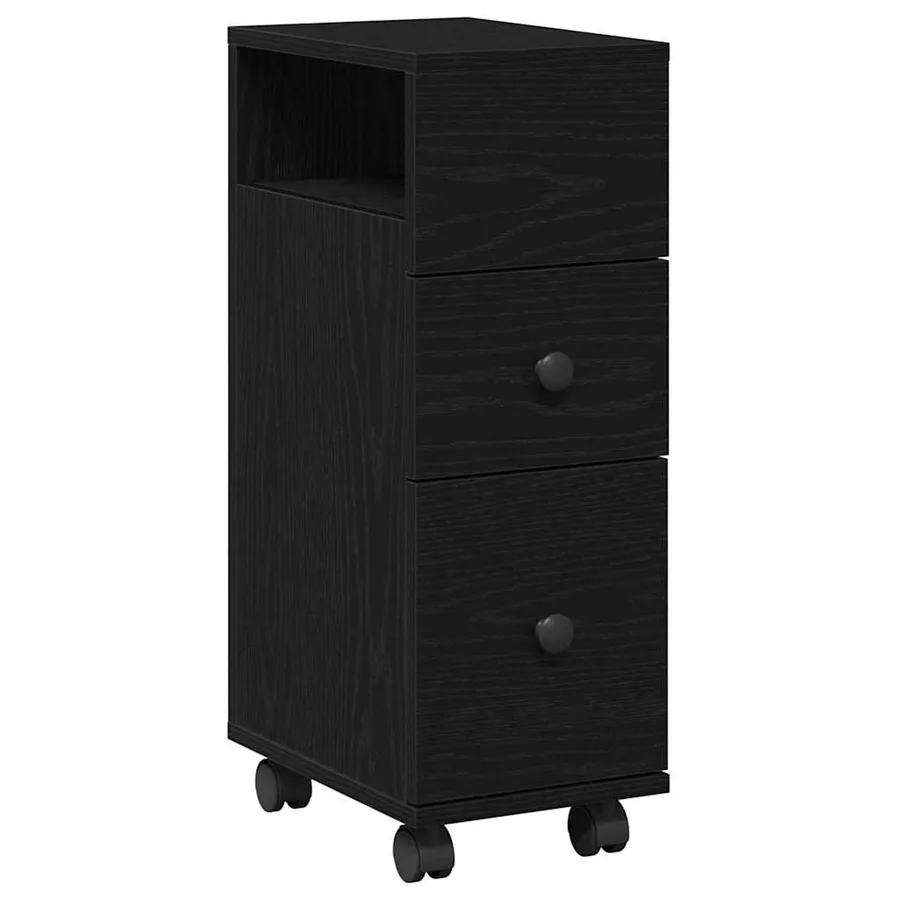 Ensemble de mobilier de salle de bain avec roue Chêne noir - 2
