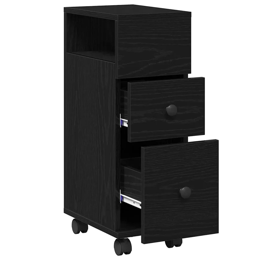 Ensemble de mobilier de salle de bain avec roue Chêne noir - 7