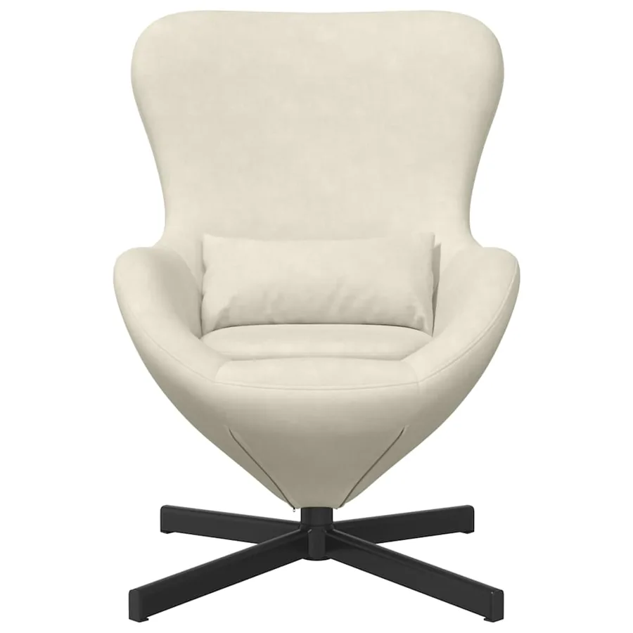 Fauteuil œuf Crème 63 x 73 x 90 cm Velours - 4
