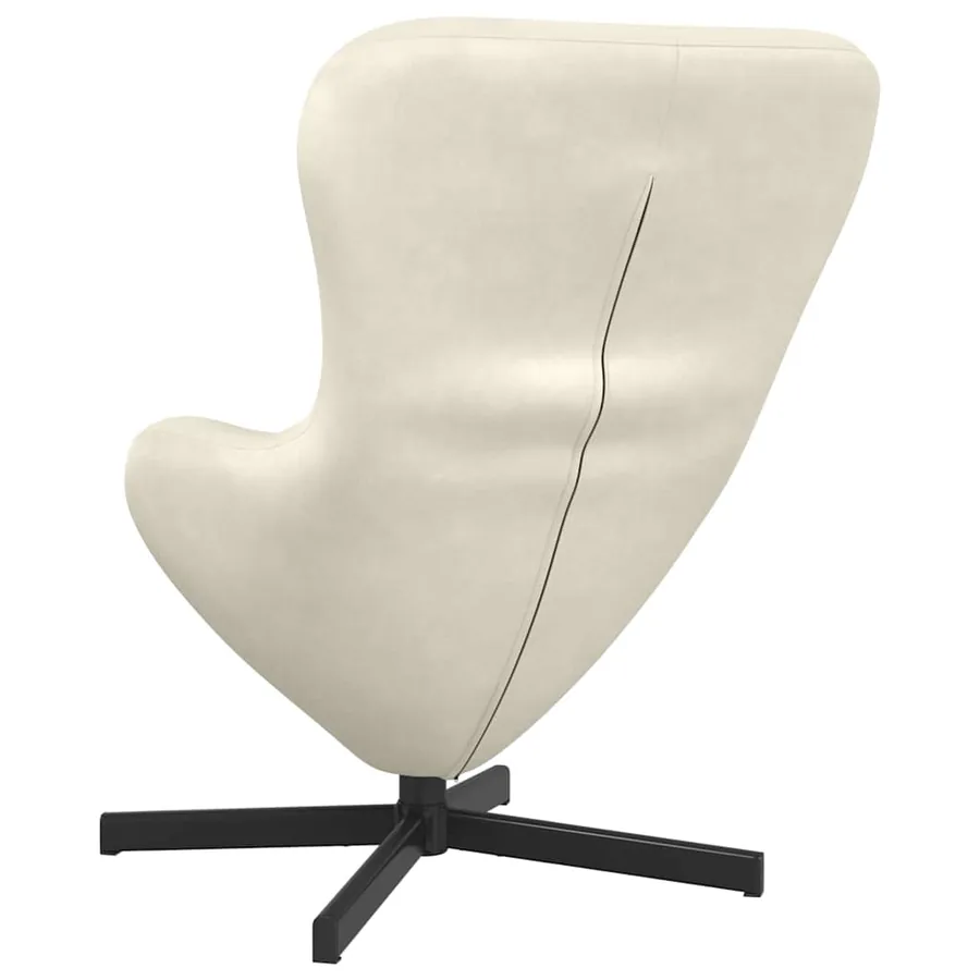 Fauteuil œuf Crème 63 x 73 x 90 cm Velours - 6