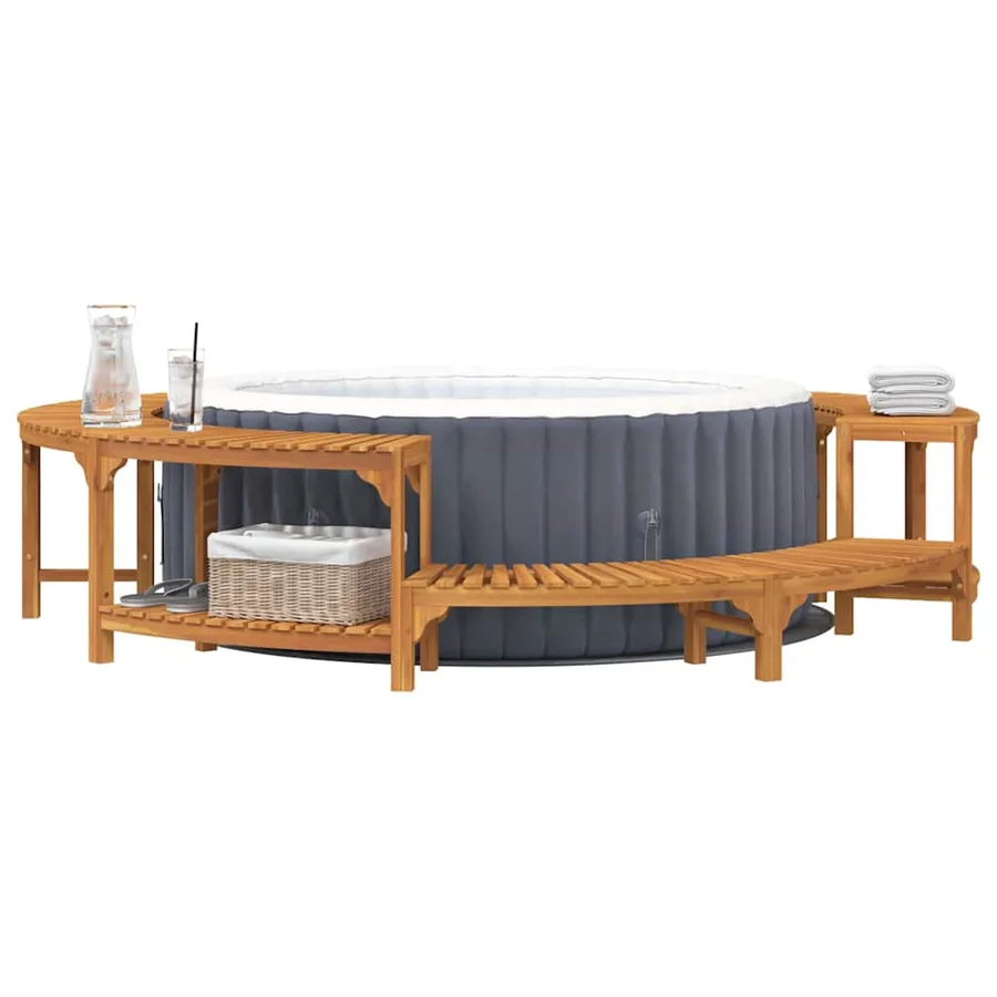 Entourage de bain à remous Marron Ø255 x 55,5 cm - 3