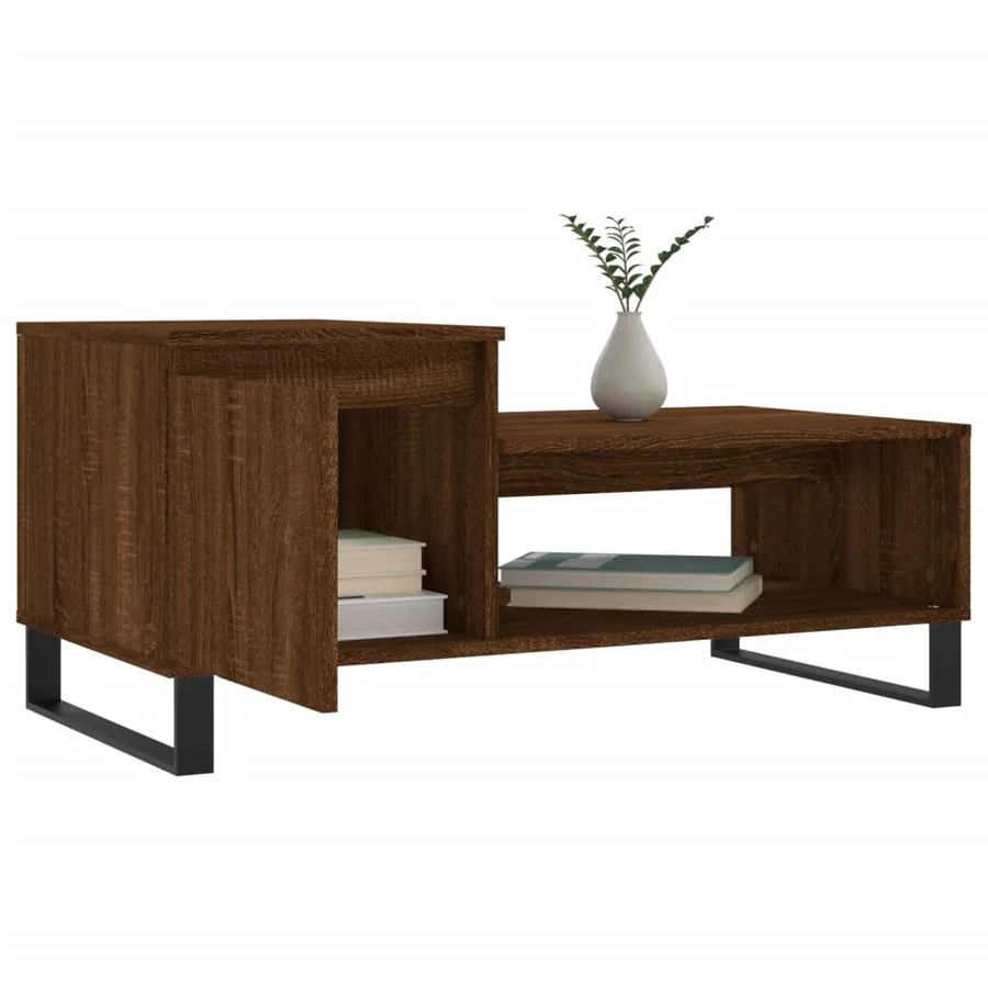 Table basse Chêne marron 100x50x45 cm Bois d'ingénierie - 4