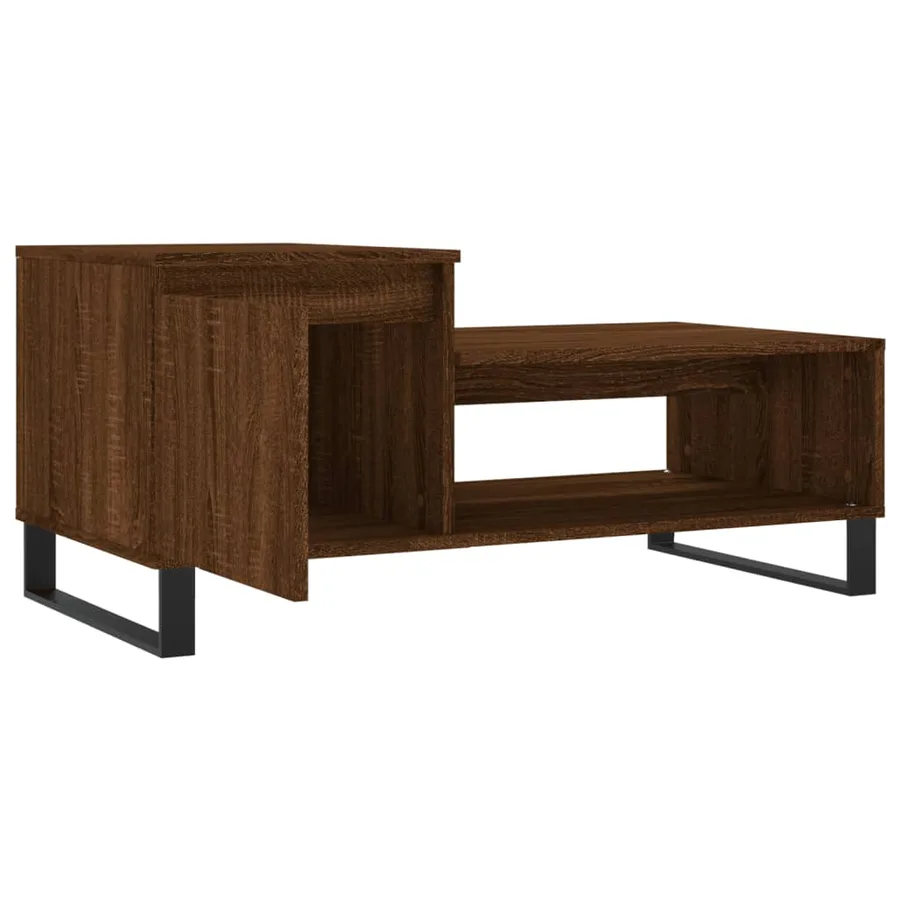 Table basse Chêne marron 100x50x45 cm Bois d'ingénierie - 6